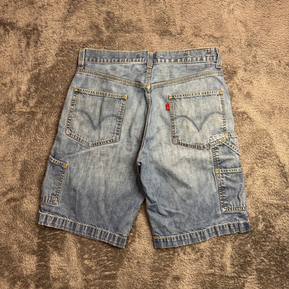 Levis Carpenter Denim Shorts Mens W31 Light Wash Utility Workwear Blue Jeans